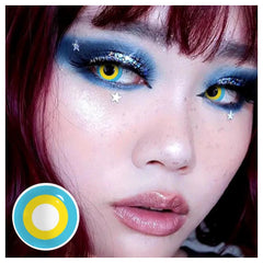 Blue Yellow Circle Halloween Cosplay Contacts