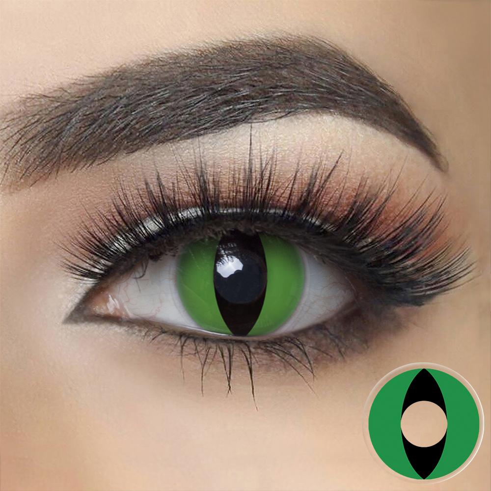 Green Cat Halloween Contacts