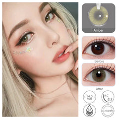 Hidrocor Amber Yellow Colored Contacts