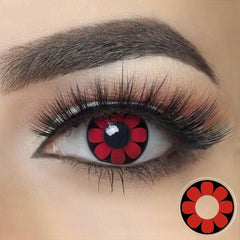 Red Daisy Halloween Contacts