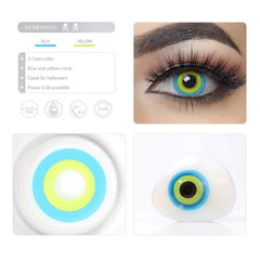 Blue Yellow Circle Halloween Cosplay Contacts