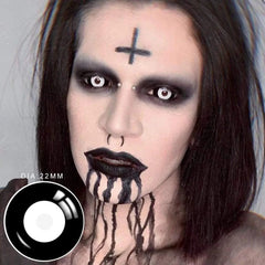 Black and White Full Eye 22mm Sclera