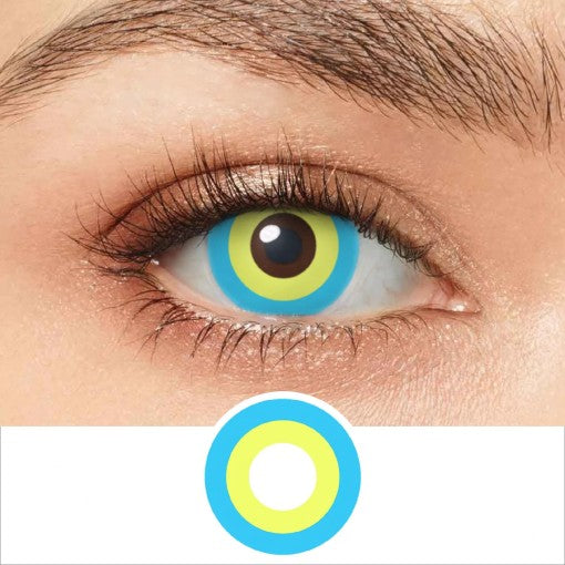 Blue Yellow Circle Halloween Cosplay Contacts
