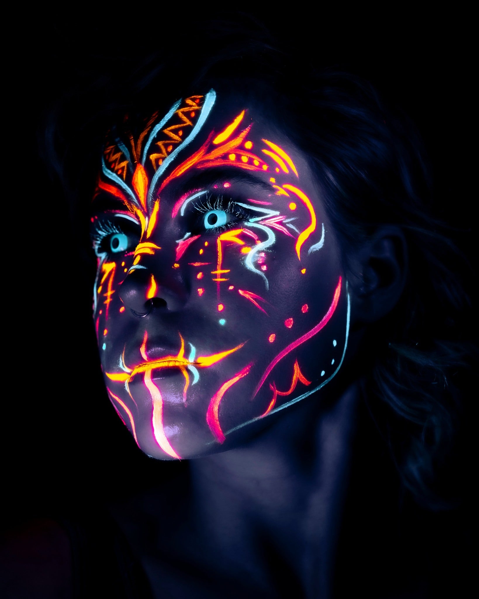 17mm UV Glow Red Mini Sclera Contacts