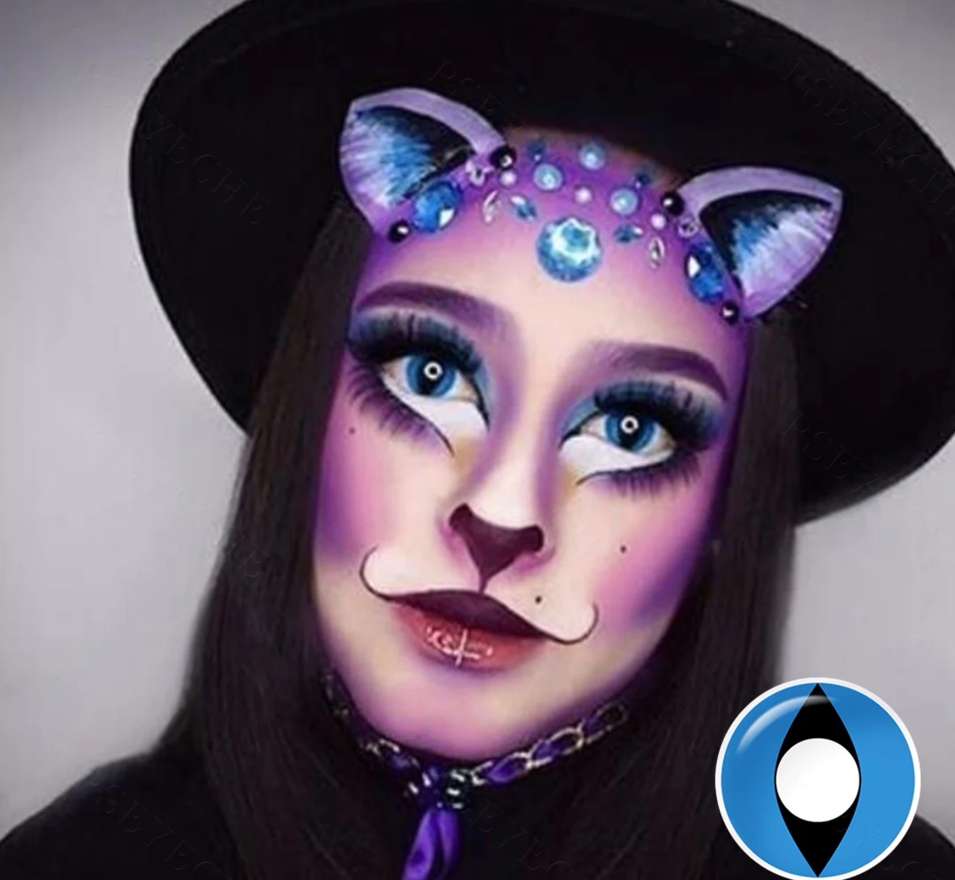 Blue Cat Eye Halloween Contacts