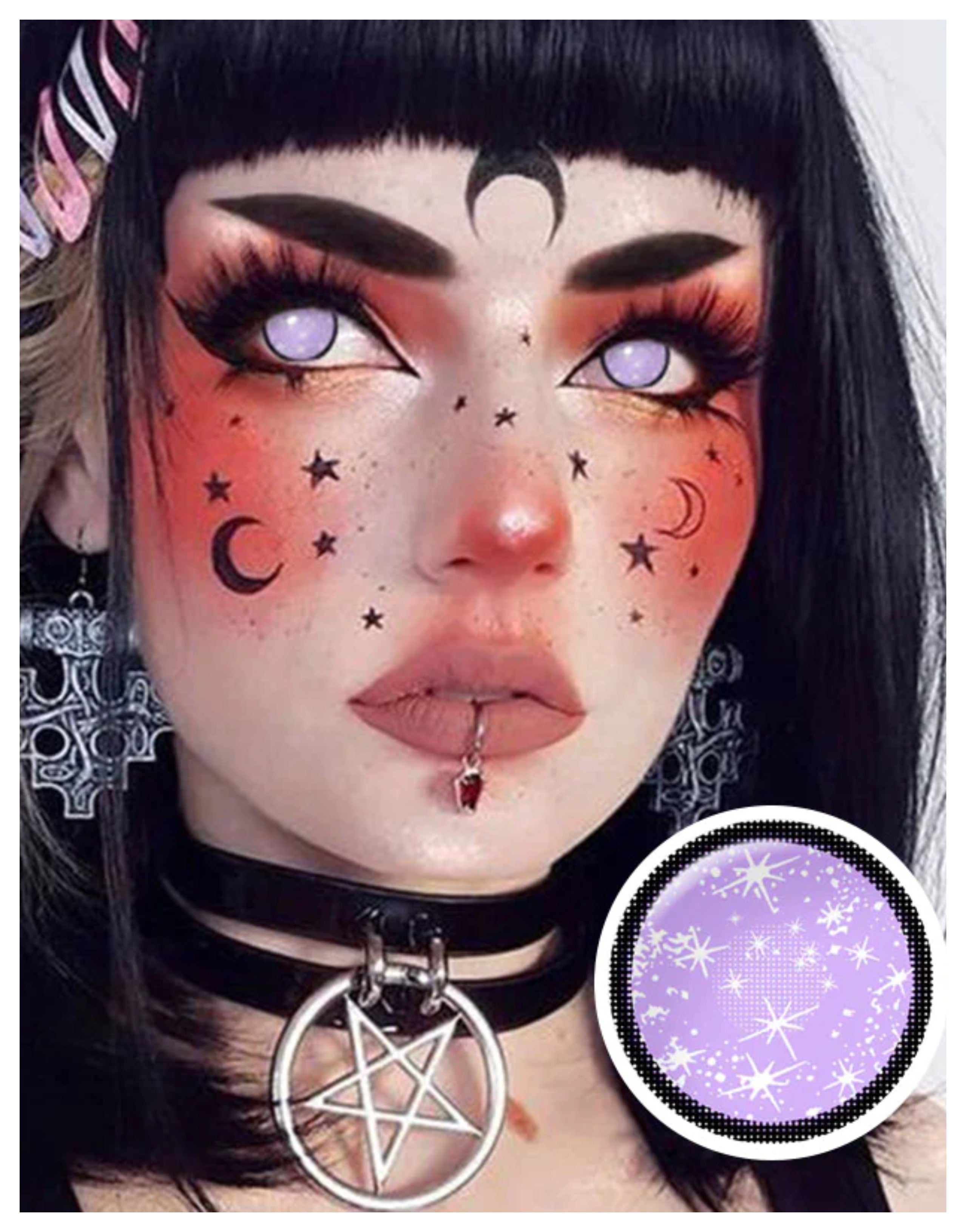 Kokomi Cosplay Violet Galaxy Contacts