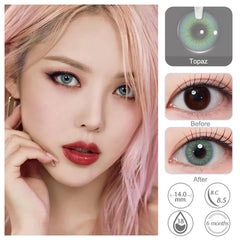 Hidrocor Topaz Blue Coloured Contacts