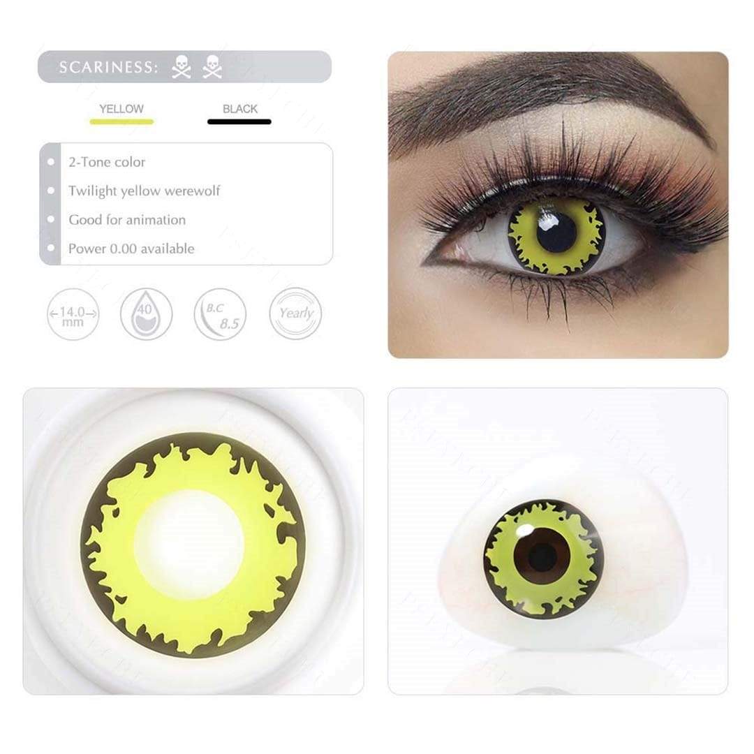 Twilight Yellow Werewolf Halloween Contacts