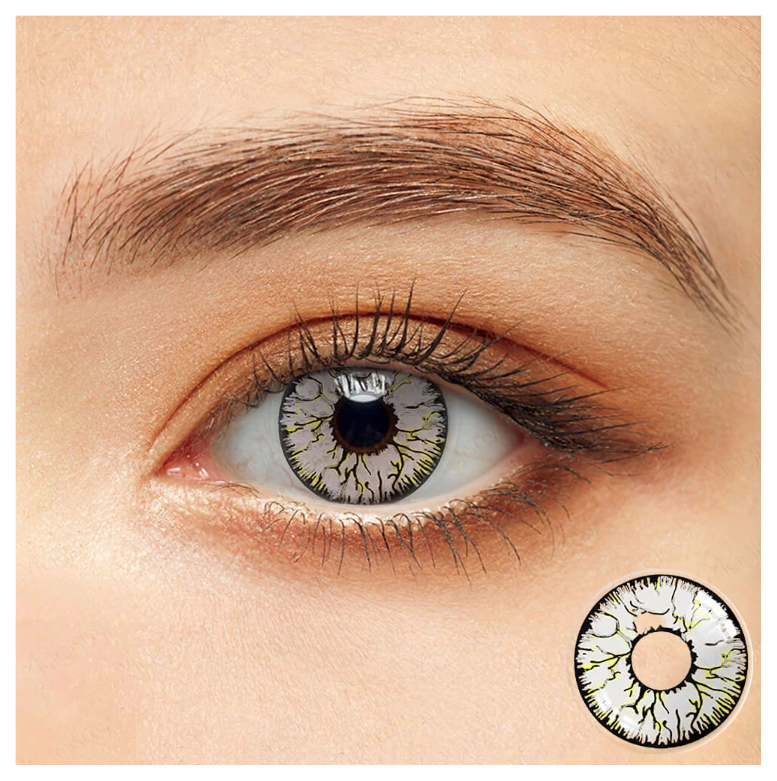 White Crack Halloween Cosplay Contacts