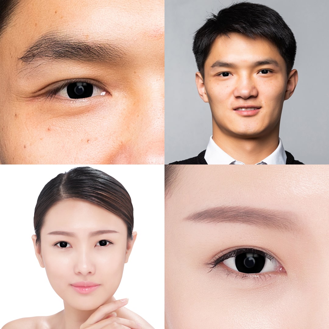 Blackout Halloween Contacts (Anime - Rock Lee)