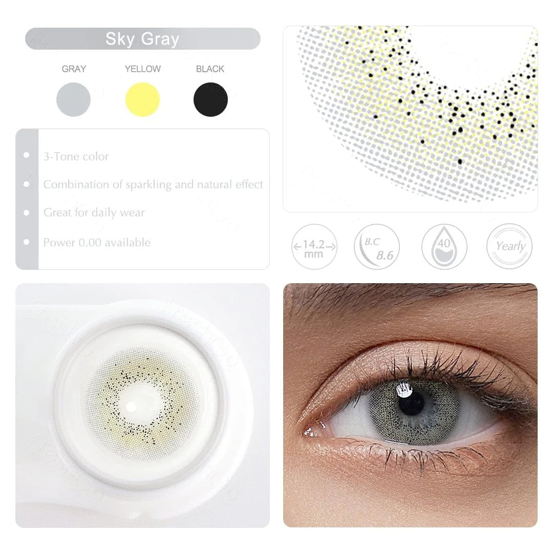 FreshGo - Ocean Sky Gray Coloured Contacts