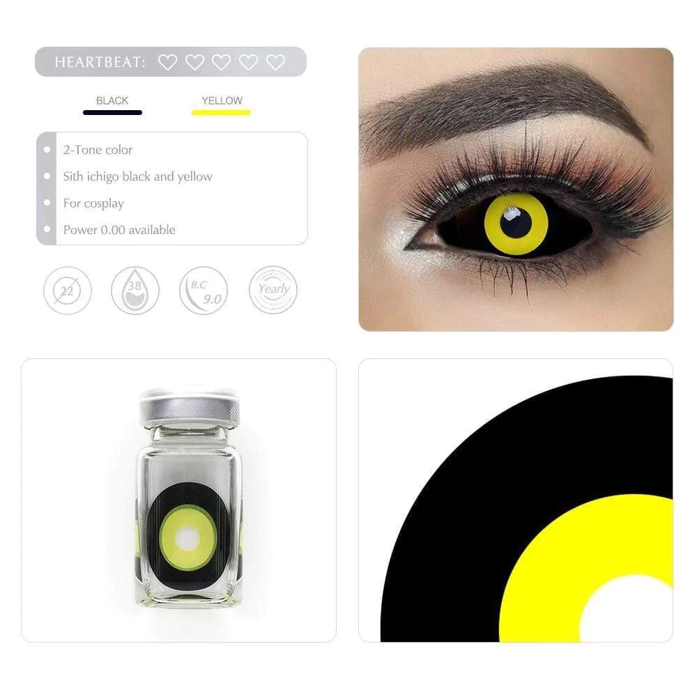 Sith Ichigo Black and Yellow Full Eye 22mm Sclera