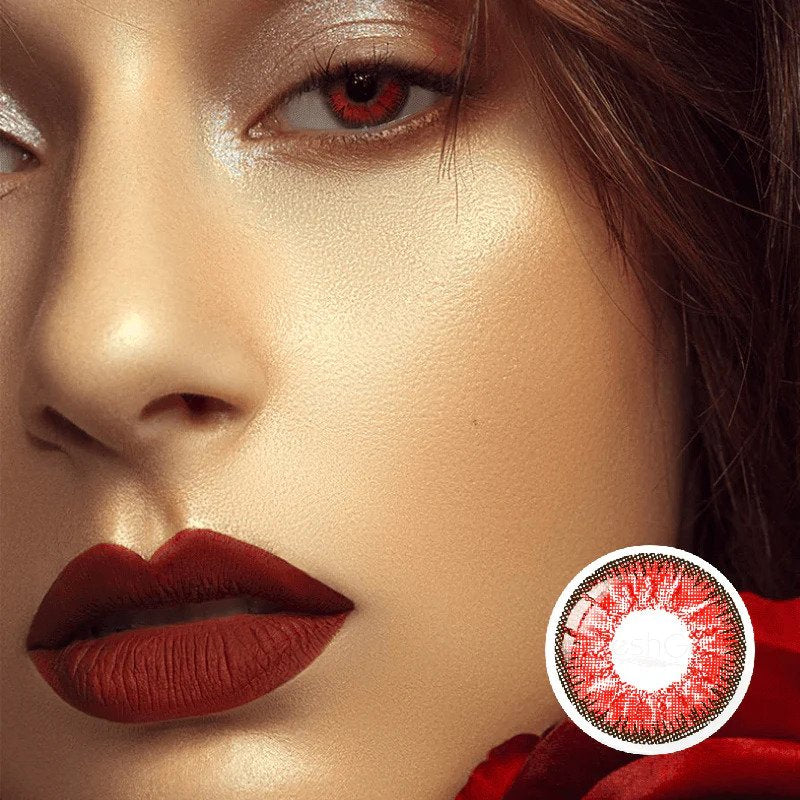 Nonno Deep Red Coloured Contacts