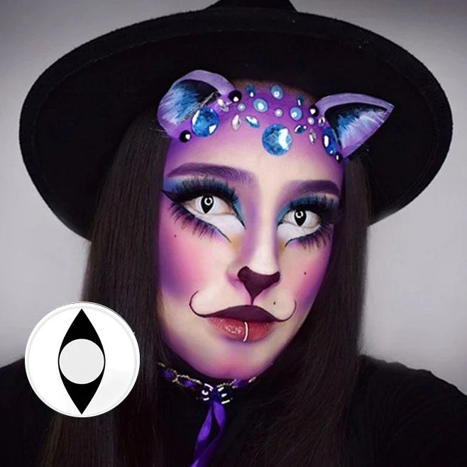 White Cat Eye Contacts