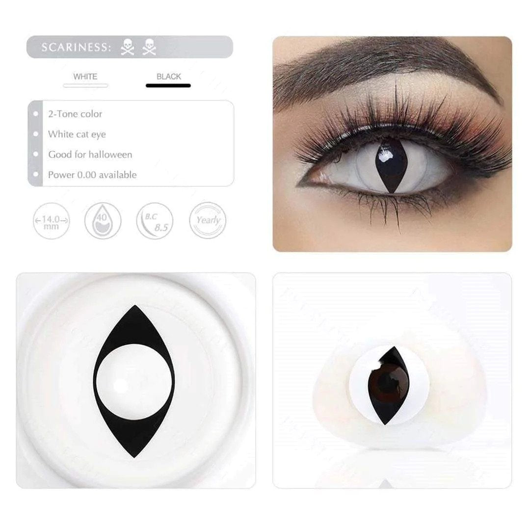 White Cat Eye Contacts