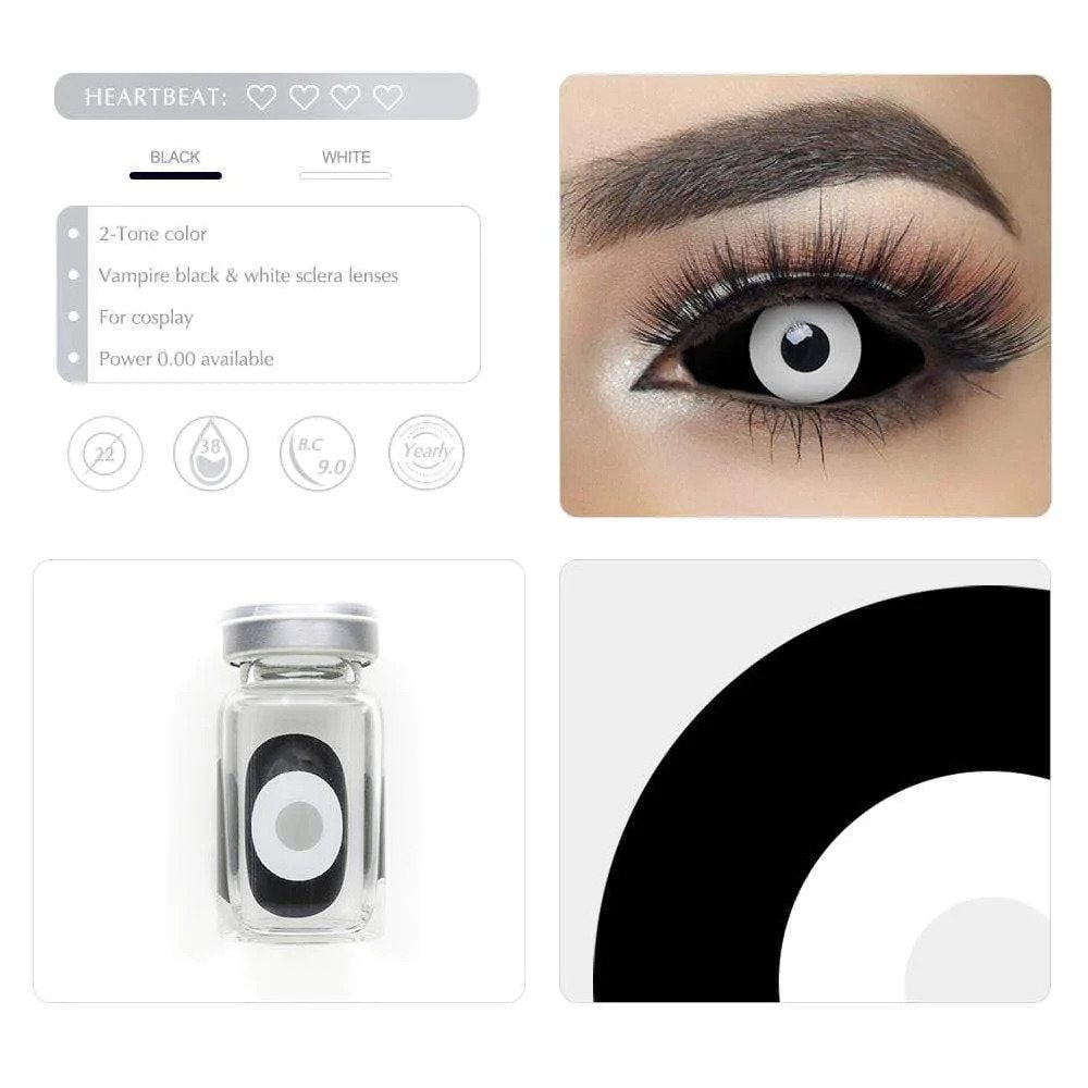 Black and White Full Eye 22mm Sclera