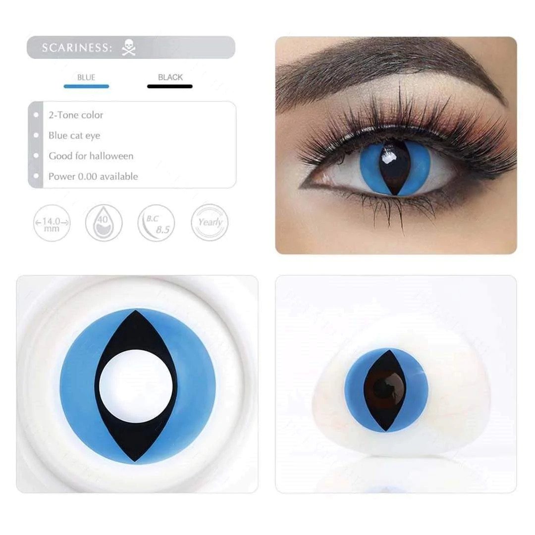 Blue Cat Eye Halloween Contacts