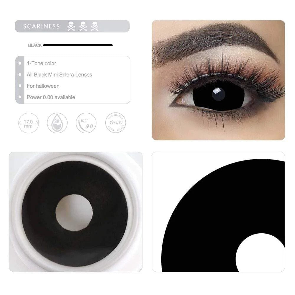 17mm Black Mini Sclera (With Pupil Cutout)