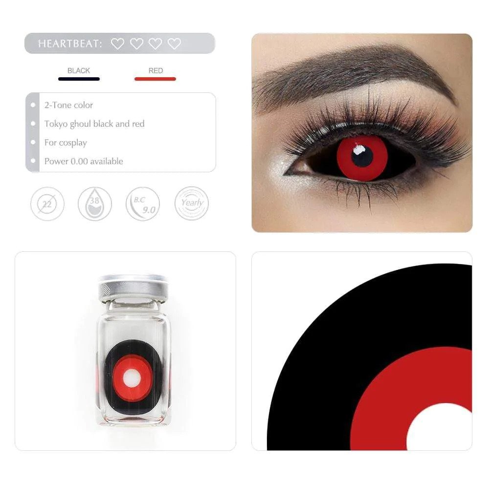 Tokyo Ghoul Black Red Full Eye 22mm Sclera