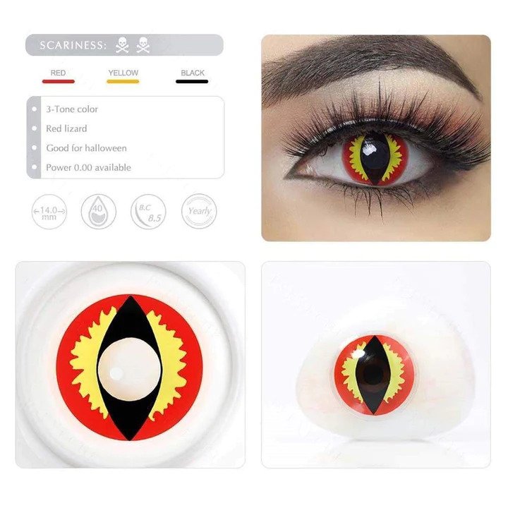 Red Lizard Halloween Contacts