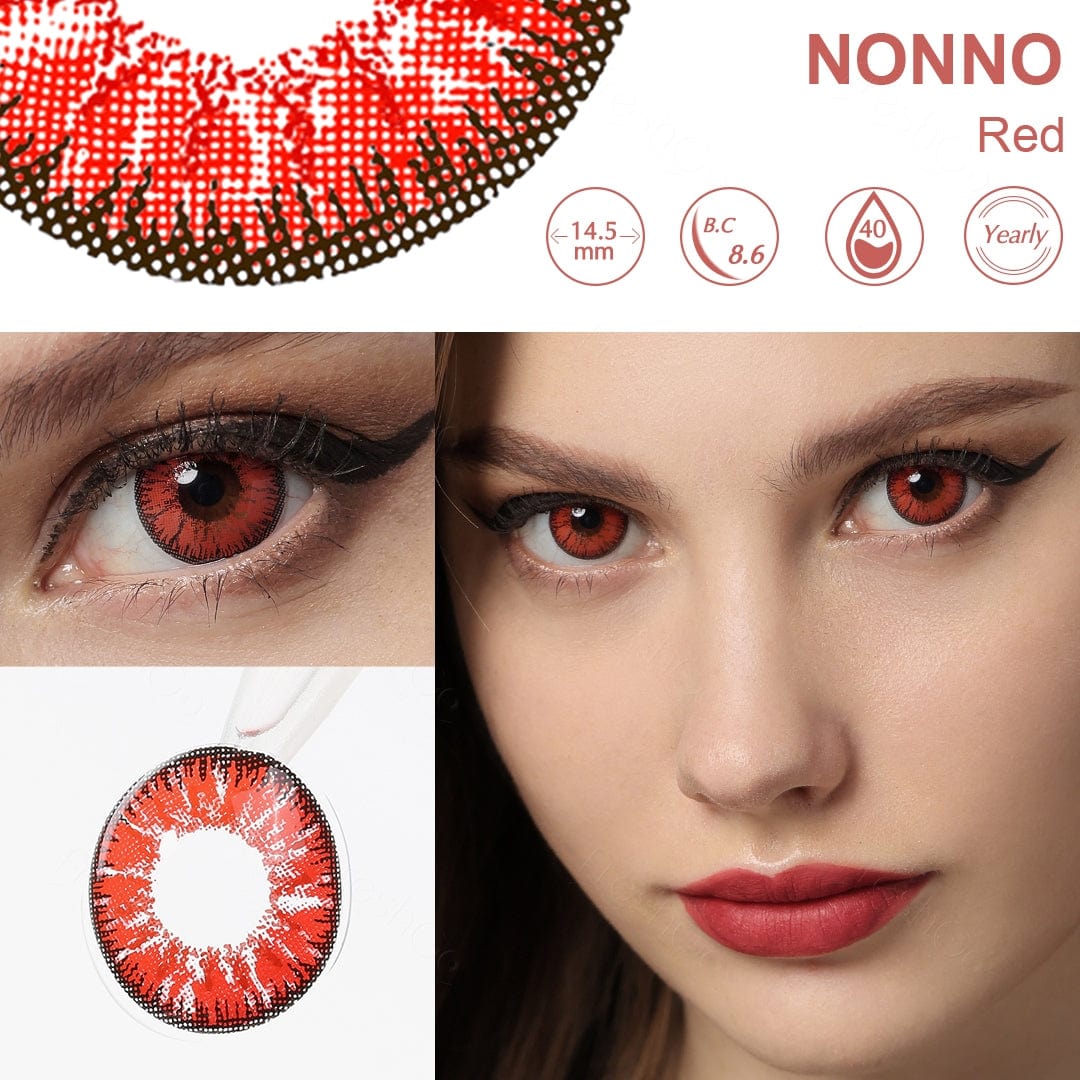 Nonno Deep Red Coloured Contacts