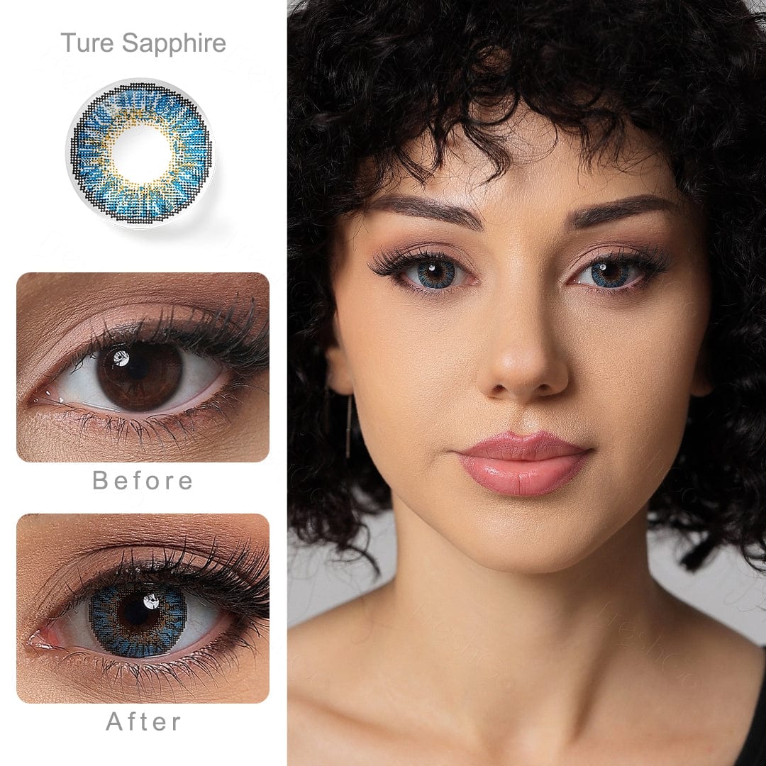 3 Tone True Sapphire Colored Contacts