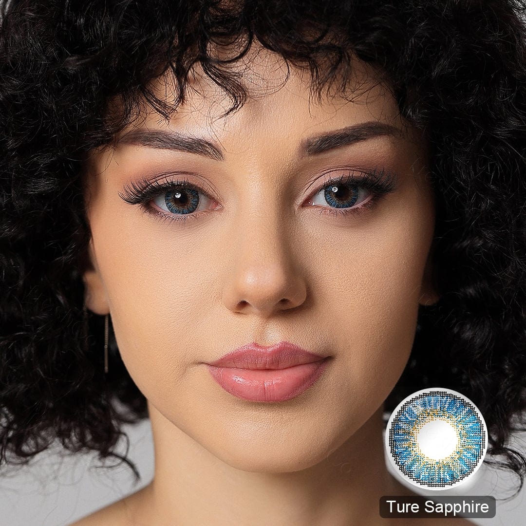 3 Tone True Sapphire Colored Contacts
