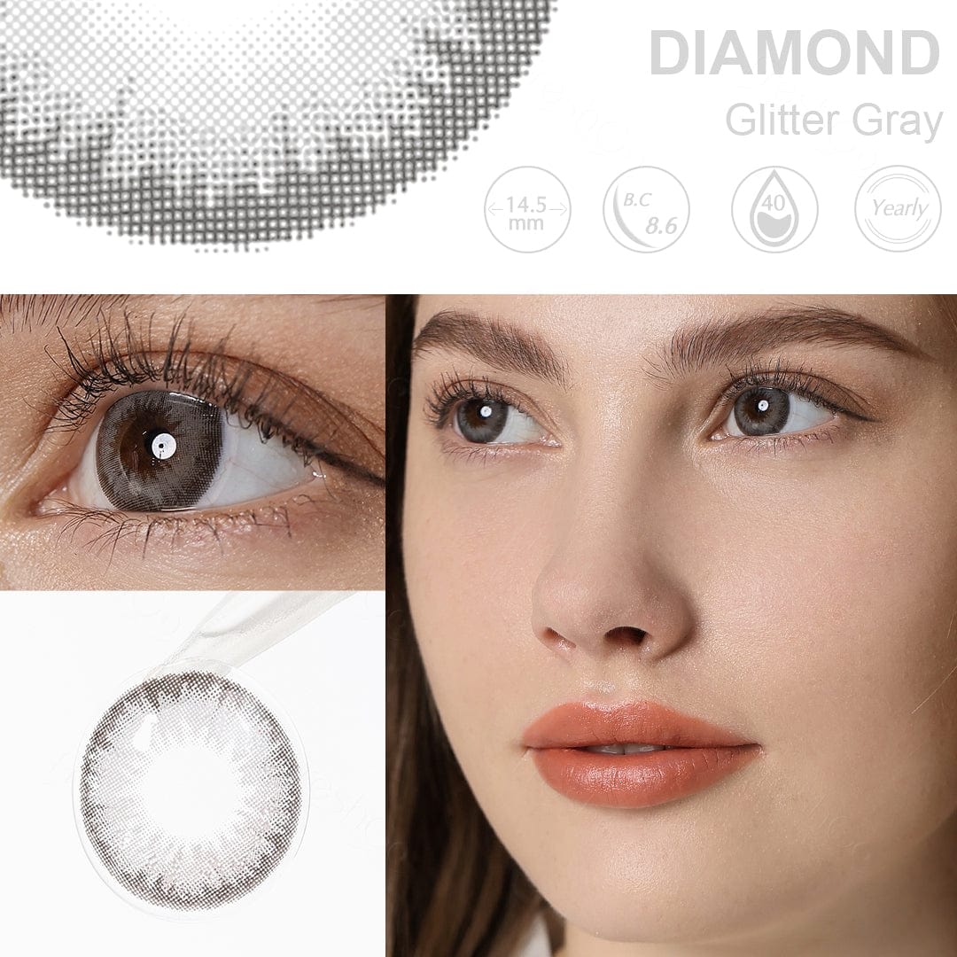 Diamond Glitter Gray Coloured Contacts