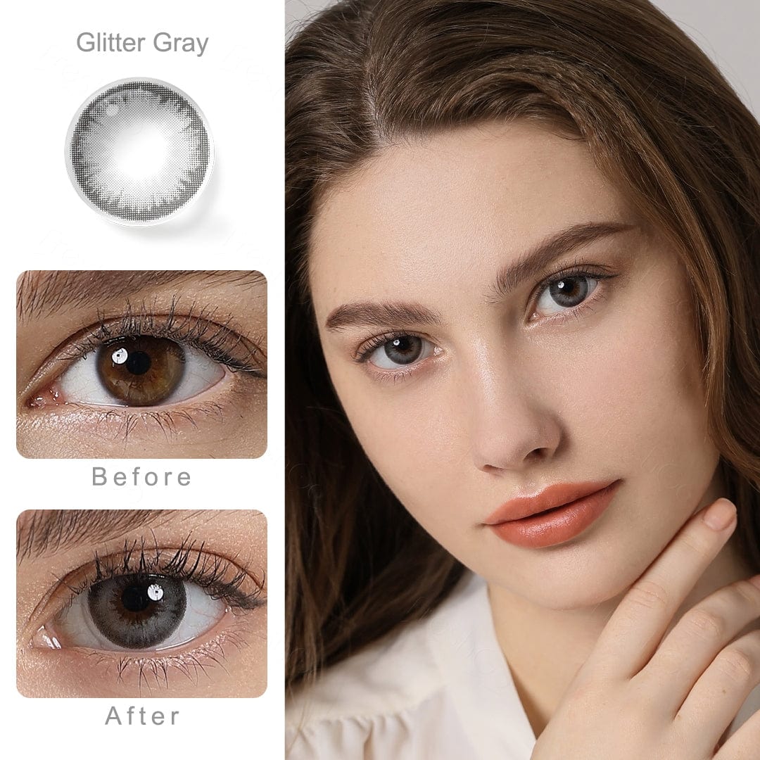 Diamond Glitter Gray Coloured Contacts