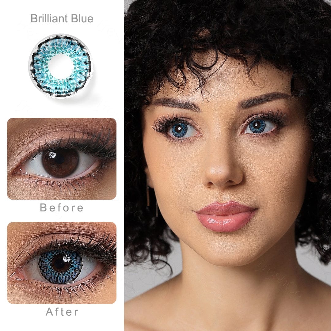 3 Tone Brilliant Blue Colored Contacts