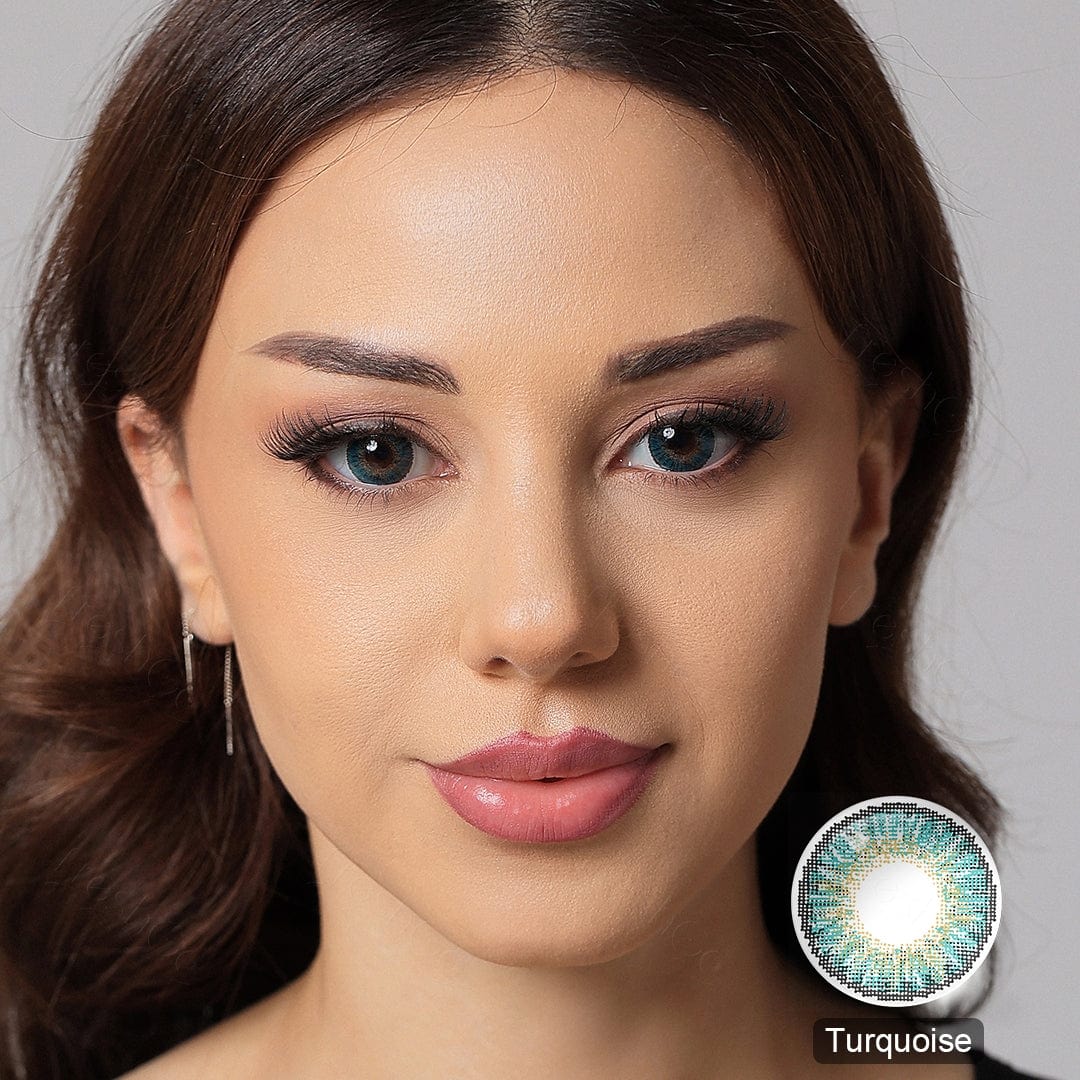 3 Tone Turquoise Colored Contact Lenses