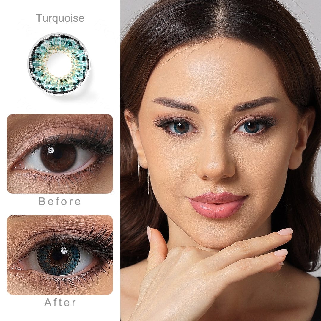 3 Tone Turquoise Colored Contact Lenses