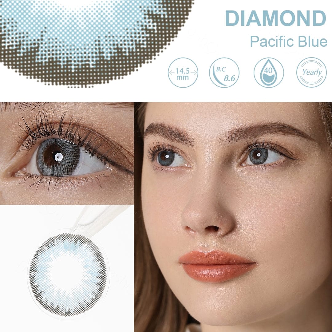 Diamond Pacific Blue Coloured Contacts