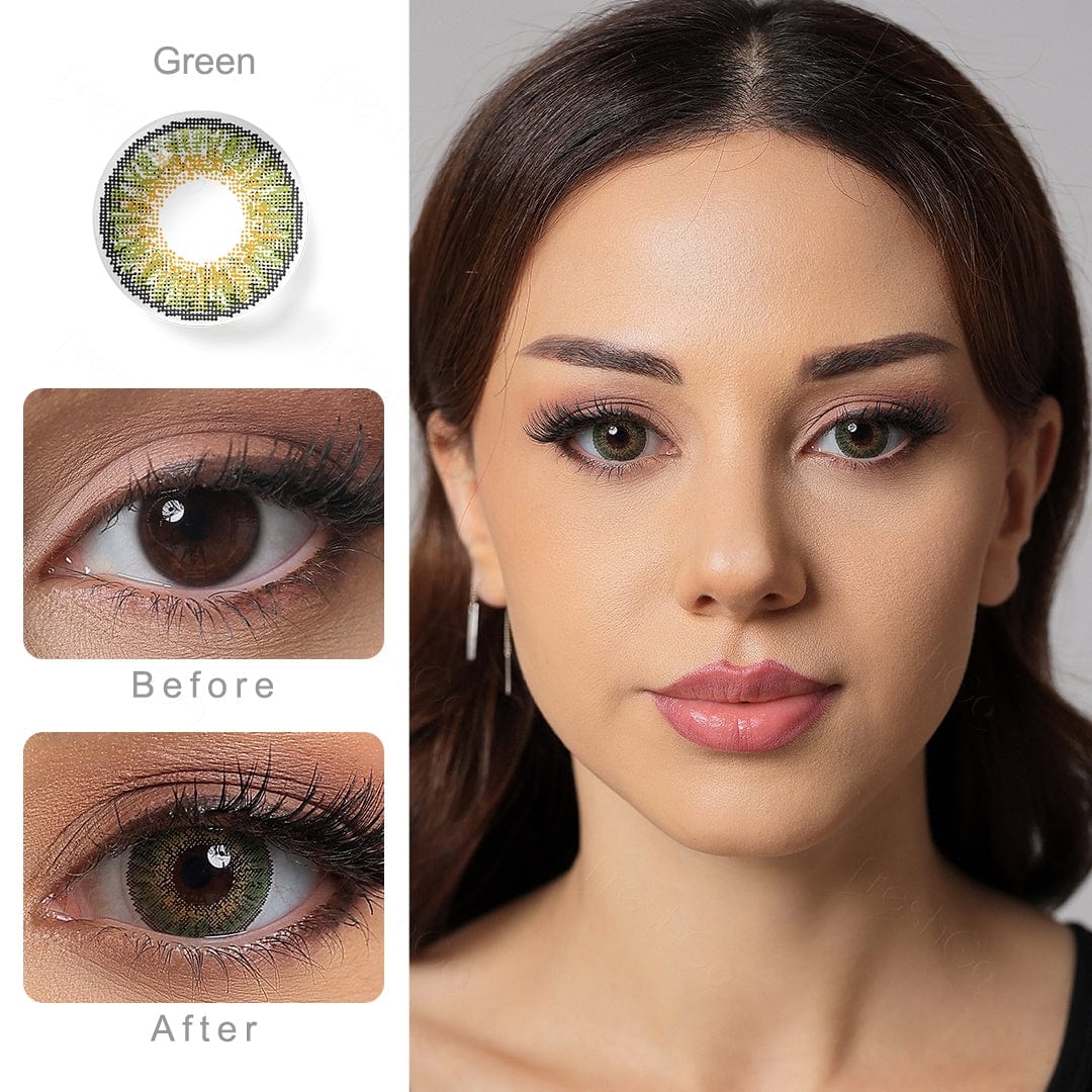 3 Tone Green coloured Contacts